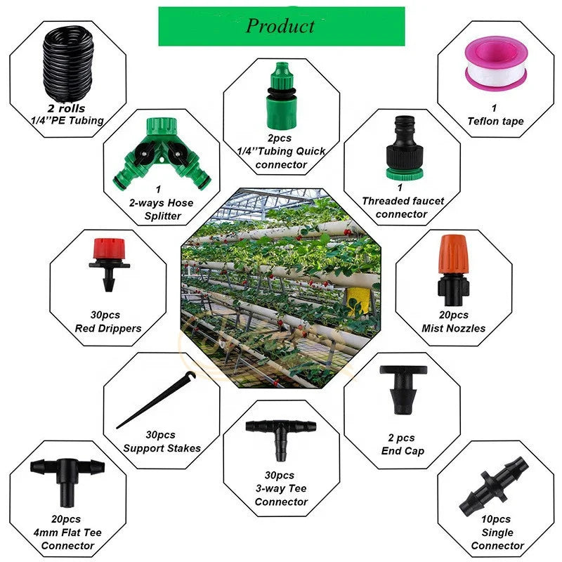 Titans Outdoor Garden Irrigation Misting System Micro Sprinkler Sprayer with Quick Connect for Garden Yard Irrigation