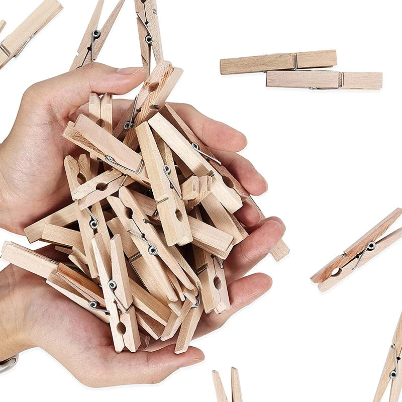 Wooden Clips Clothes Pegs Pins Clothespins with Spring for Hanging Clothes and Photo Hanger Mini Wooden Custom Natural Wood Z
