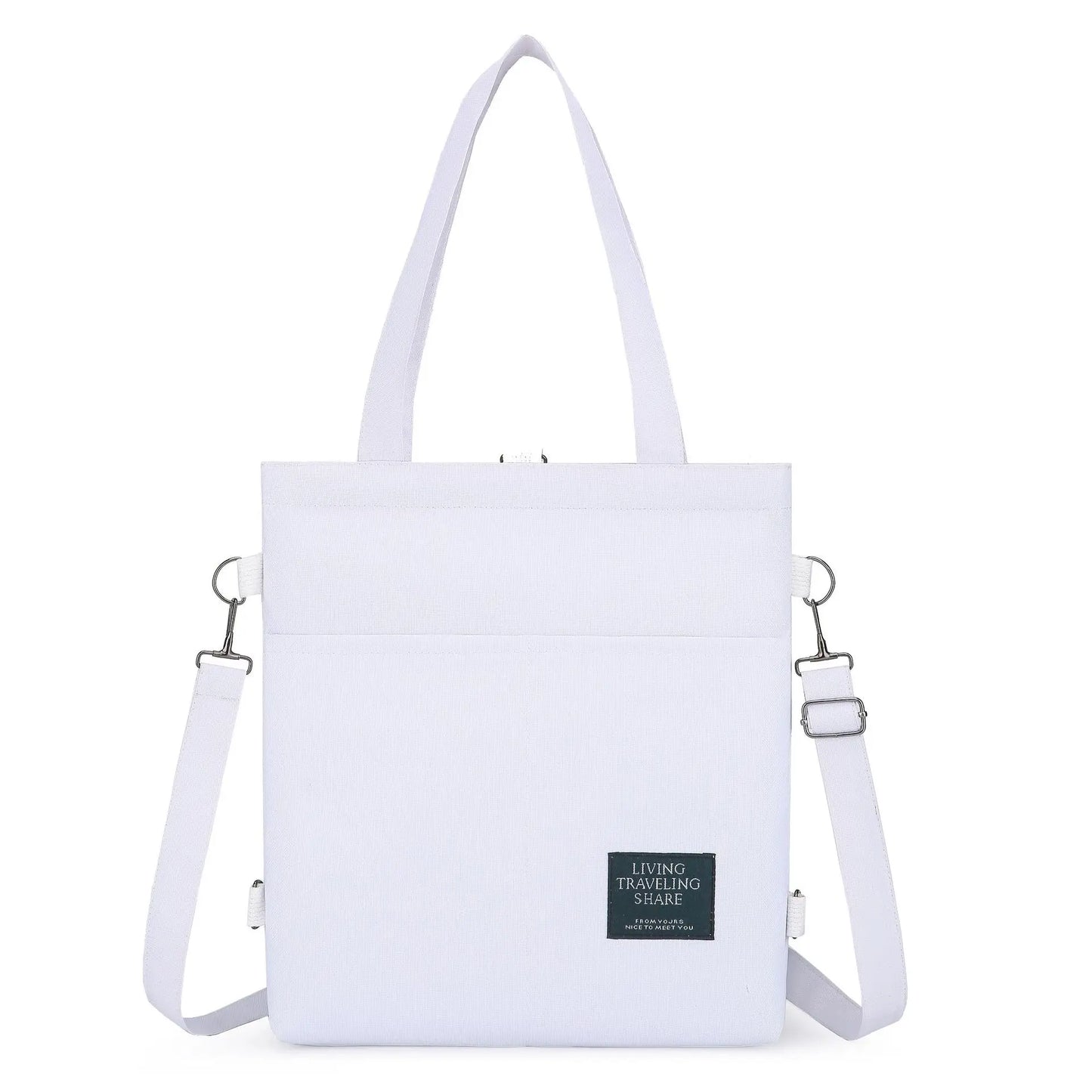 Wradjustable Sling Shoulder Strap Reusable Shopping Messenger Bag Durable Canvas Cotton Tote Bag With Hand