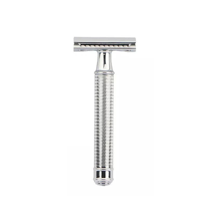 Premium Twin Blade Stainless Steel Safety Razor with Copper Handle for Men-Smooth and Precise Shave