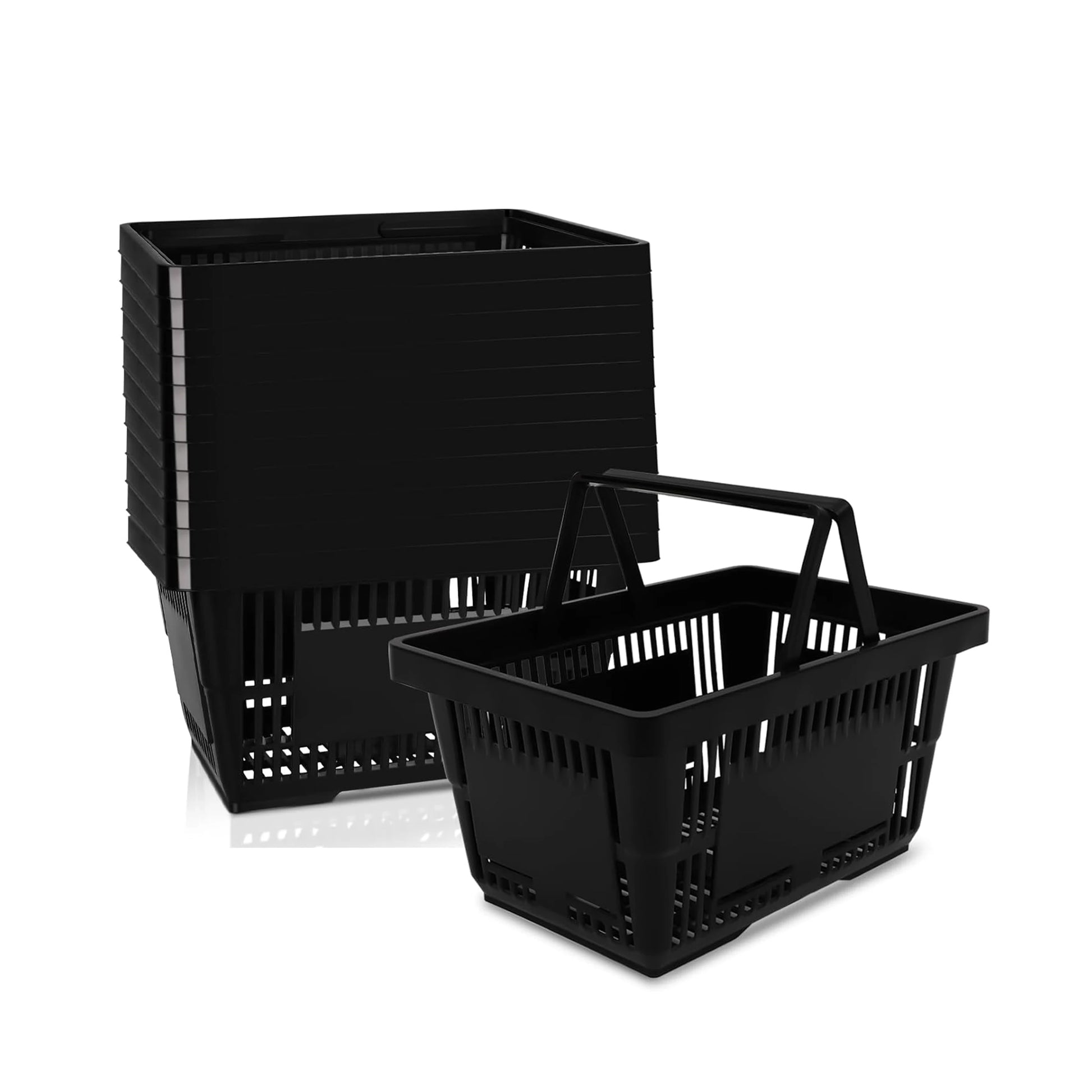 Shopping Basket Plastic 20 L Market Basket With Handles  Pink Large Durable Merchandise Storage Basket