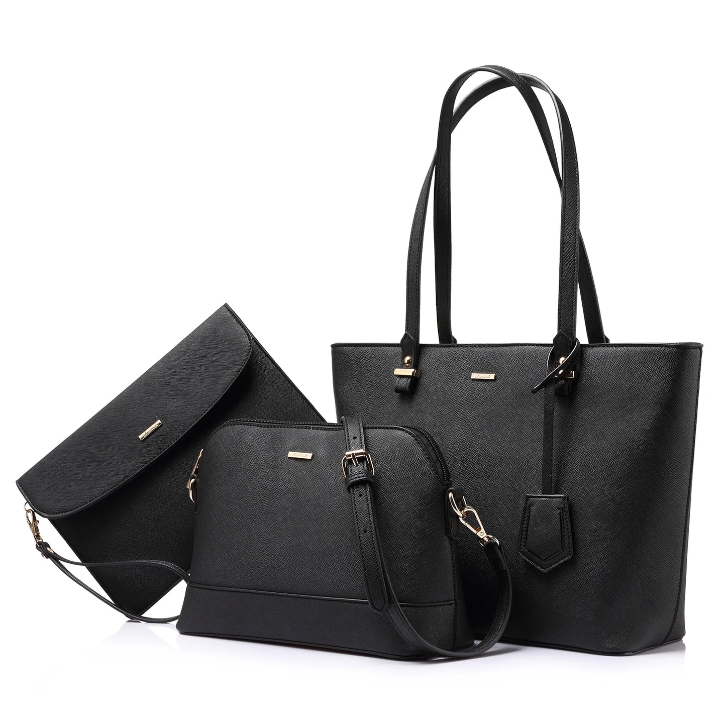 LOVEVOOK Wholesale 3pc Classic Tote Bags Set Messager Crossbody Shoulder Bags for Womens Girls Custom Luxury Purses and Handb