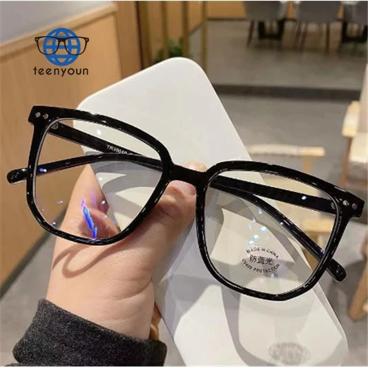 Teenyoun 2024 Anti Blue Light Lens Custom Logo Eyewear Trendy Women Men Square Shaped Frame Optical Glasses Wholesale