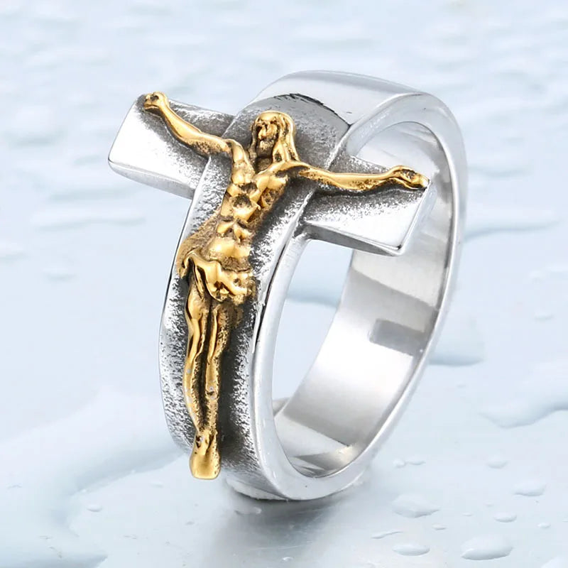 YK New Style Vintage Personalized Delicate Trendy Stainless Steel Jewelry Woven Viking Titanium Steel Ring Wholesale
