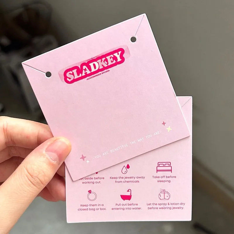 Custom Logo Love Shape Jewelry Display Card 300gsm Coated Business Card Printed on Cardboard