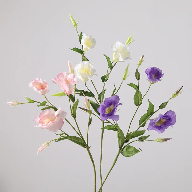 H0762 Wedding Decoration Silk Artificial Flowers Real Touch Platycodon Flower Decorative Artificial Lisianthus Flowers for De