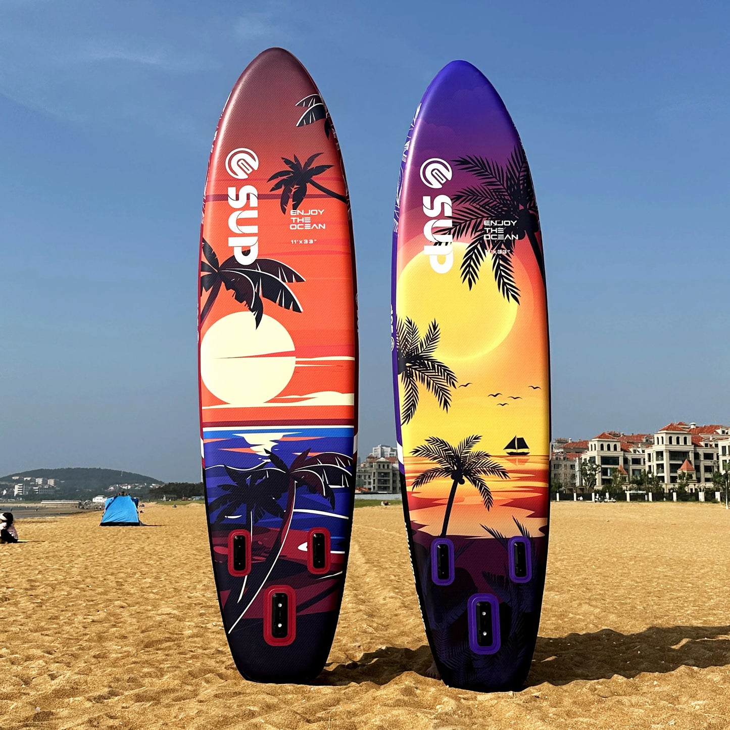 E-SUP Longboard Deck 2-Person Soft Inflatable Double Layer Stand-Up Paddle Board for Water Sports