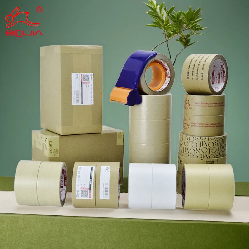Writable Eco Friendly Strong Tensile Strength and High Viscosity Self Adhesive Kraft Paper Packaging Tape