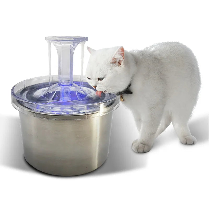 Luxury Smart Electronic Stainless Steel Cat Water Dispenser Automatic Circulation Cat Drinking Fountain Pet Supplies for Cats