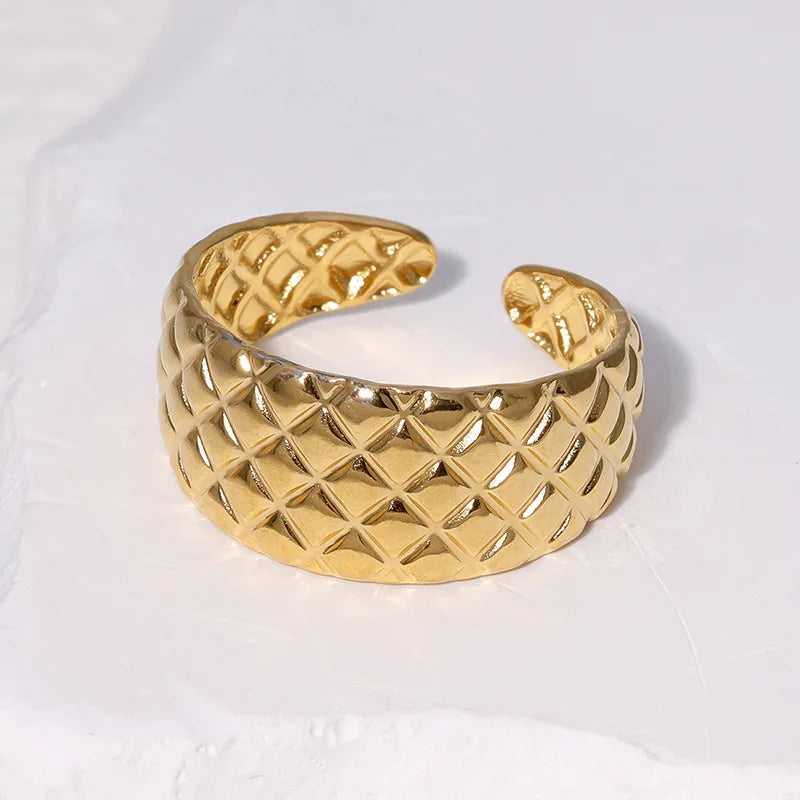 Beimai OEM Ring Wholesale Rhombus Stainless Steel Non-fading Adjustable Ring