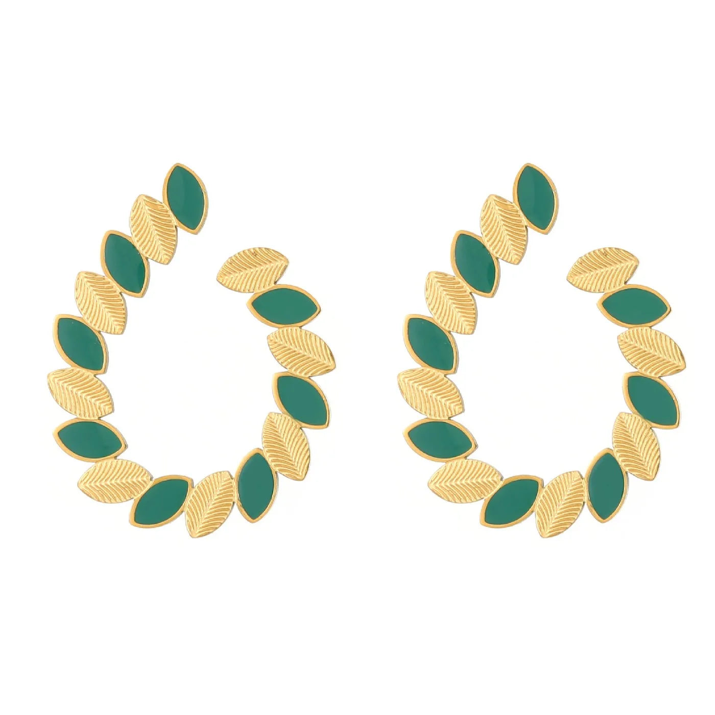 Fashion New Ins Style Leaf Titanium Steel Earrings 18k Gold Plated Waterproof Jewelry Earrings Gift for Women
