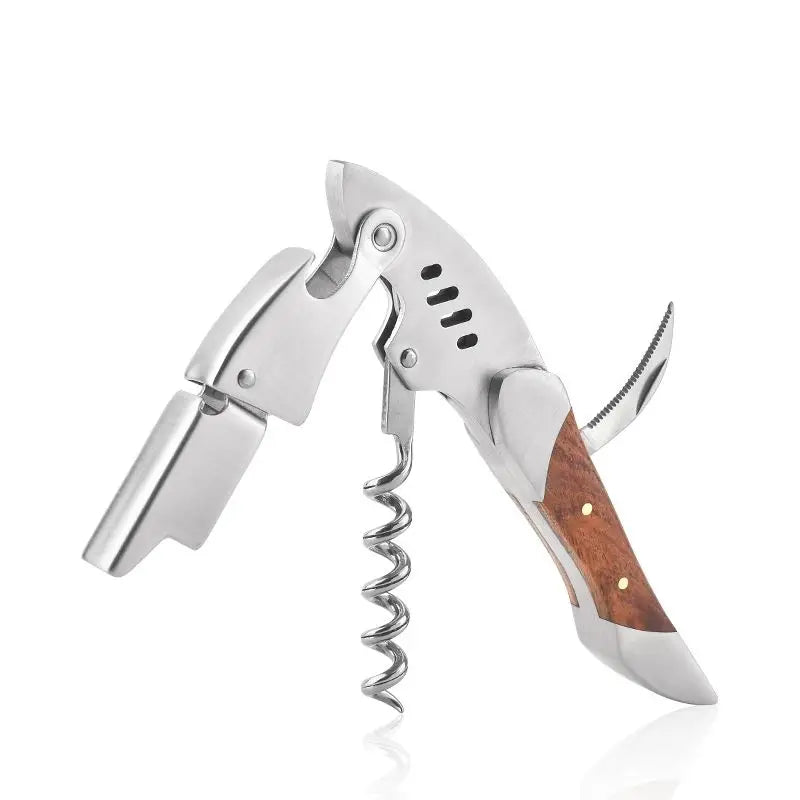 New Product Stainless Steel 304 Sustainable Wine Key Shark Design Opener Metal Corkscrew