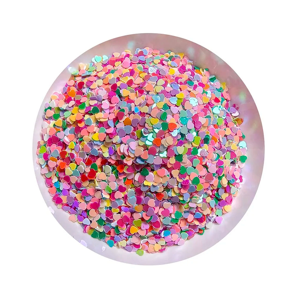 500g 3mm Love Heart Shape PVC Loose Sequins Glitter Paillettes for Nail Art Manicure Wedding Decoration Confetti