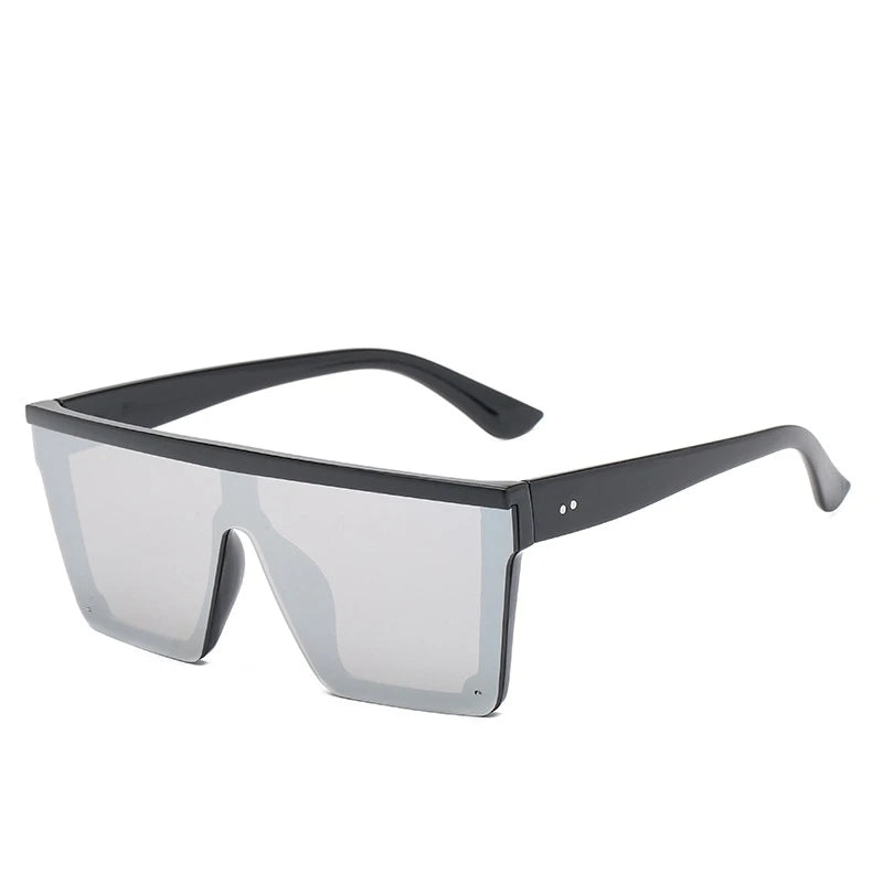 Trendy New Luxury Designer Sunglasses for Men Women Square Frame PC UV400 One-Piece Lens Colored Style