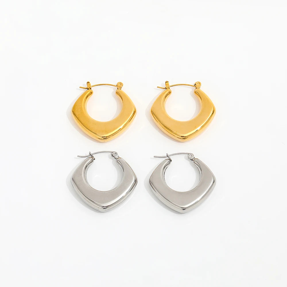 Fenny Waterproof&No Fade Elegant Simple Hollow Hoop Earring Trendy for Women Wholesale Stainless Steel Ladies Jewelry