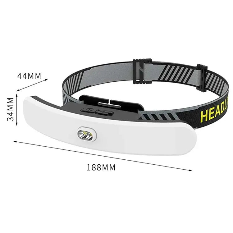 Portable USB-Rechargeable LED Head Torch Headlamp Waterproof 6-8 Modes Flash Light Long-Lasting Plastic Tool Box Eyelashes To