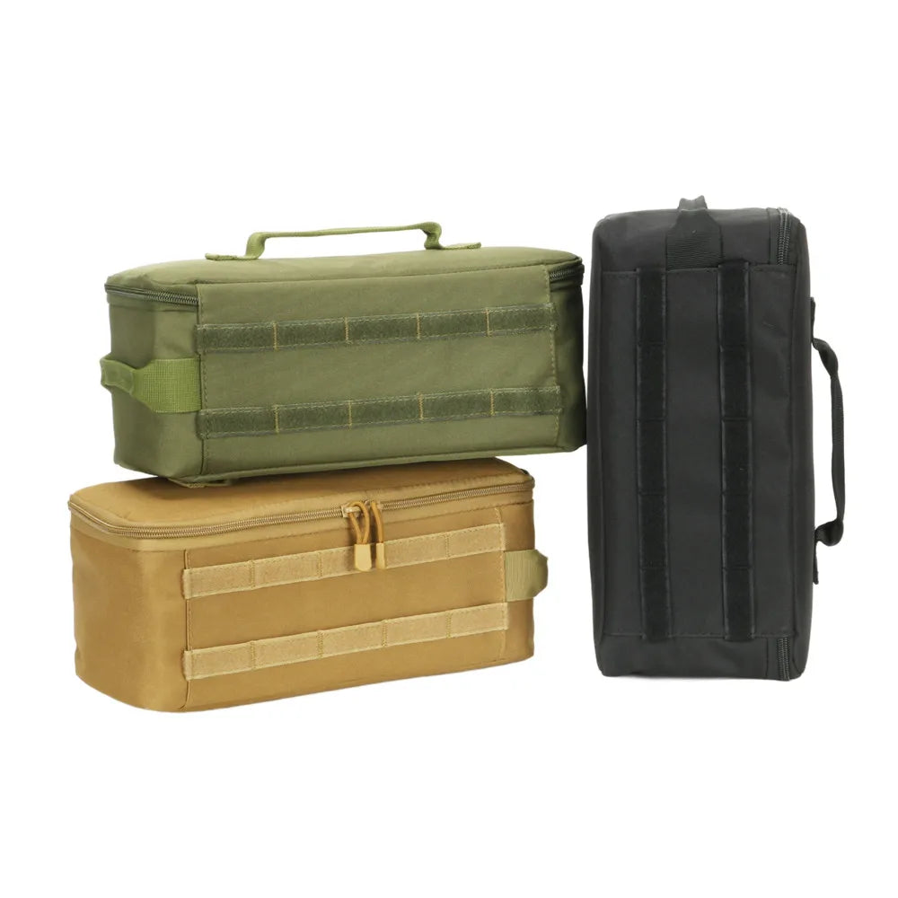 Tactical Camping Storage Bag Travel Cookware Organizer & Tool Storage Pouch Handheld Carry for Hunting Outdoor Barbecue Picni