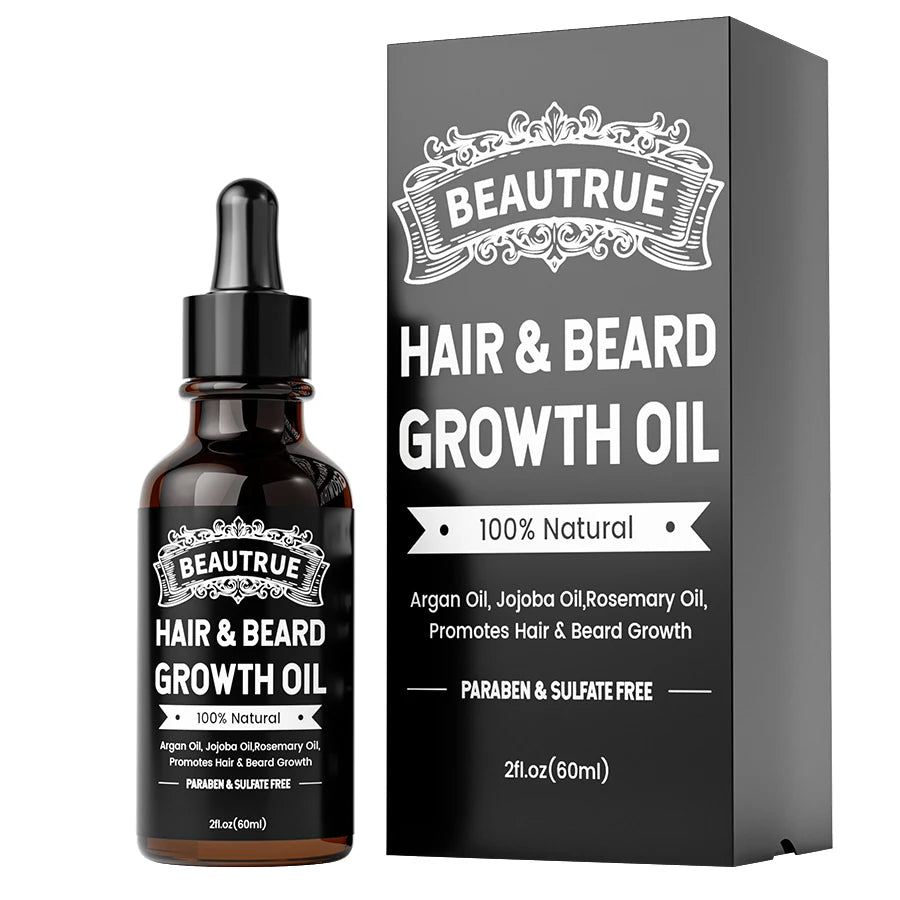 Wholesale Price 60ml 2 in 1 Hair and Beard Growth Oil Adds Natural Rosemary Argan Jojoba Oil Effectively Promote Hair Growth