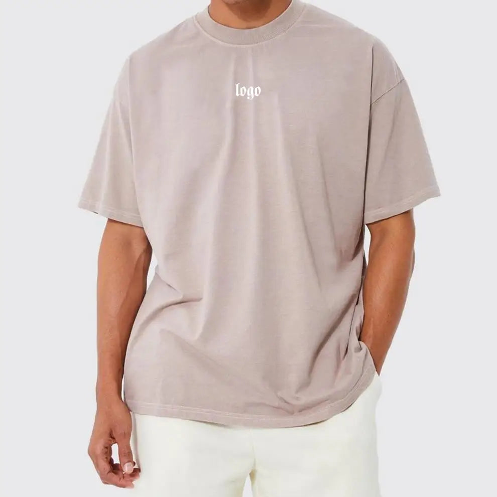 Custom Men's Silk Screen Printing T-Shirts 100% Cotton Tee Plus Size Blank 230g Oversized t Shirt Graphic for Men