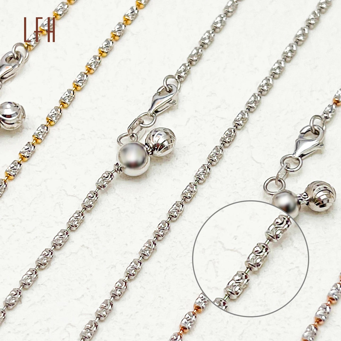 Wholesale Iced Out18k Pure Gold Jewelry Bling Bling Necklace Micro  Diamond Ball Beads  Rope 18k Solid Gold Link Chain