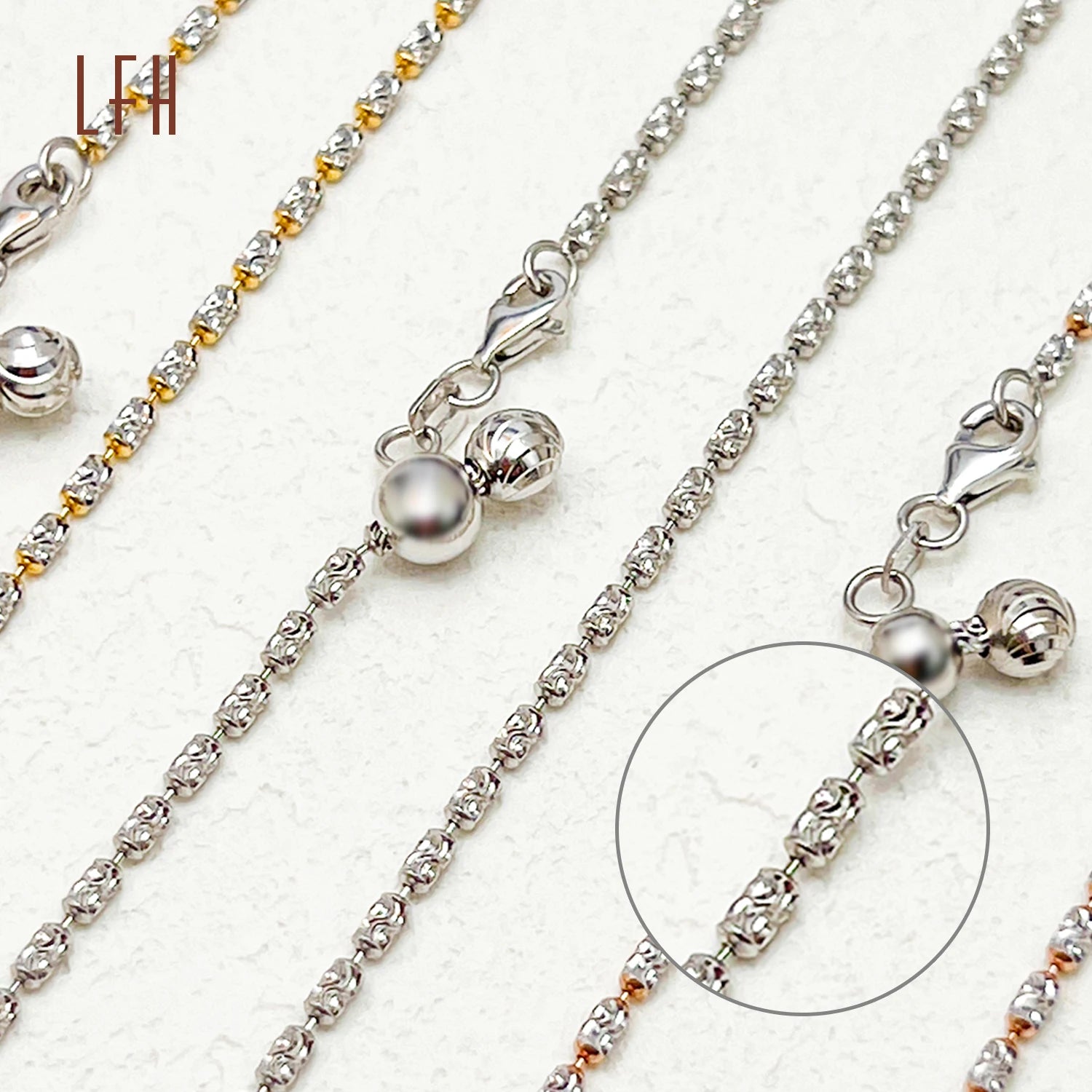 Wholesale Iced Out18k Pure Gold Jewelry Bling Bling Necklace Micro  Diamond Ball Beads  Rope 18k Solid Gold Link Chain