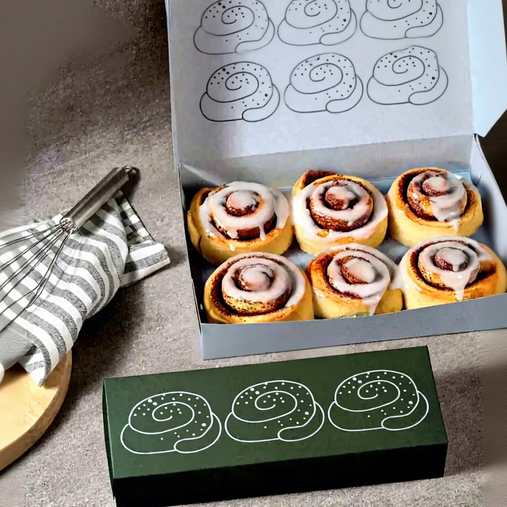 Wholesale Cookie Packaging Cake Burger Croissant Puff Sushi Box Takeaway Cinnamon Rolls Crepe Pastry Bakery Packaging Paper Box