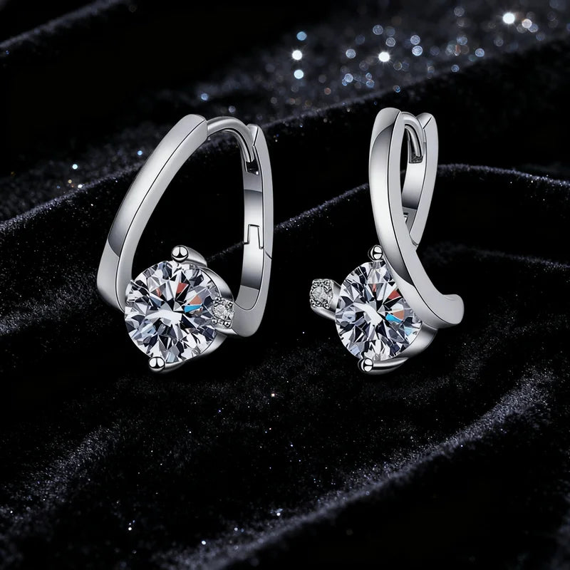 Light Luxury Fashion Fine Quality S925 Silver VVS D Color Moissanite Earrings for Women Wedding Jewelry Birthday Gift