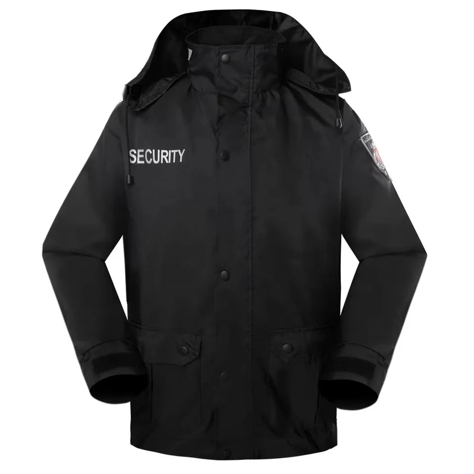 CF22 Security Jacket Georgia Security Detective Two Layers Polyester Black Winter Quilted Jacket