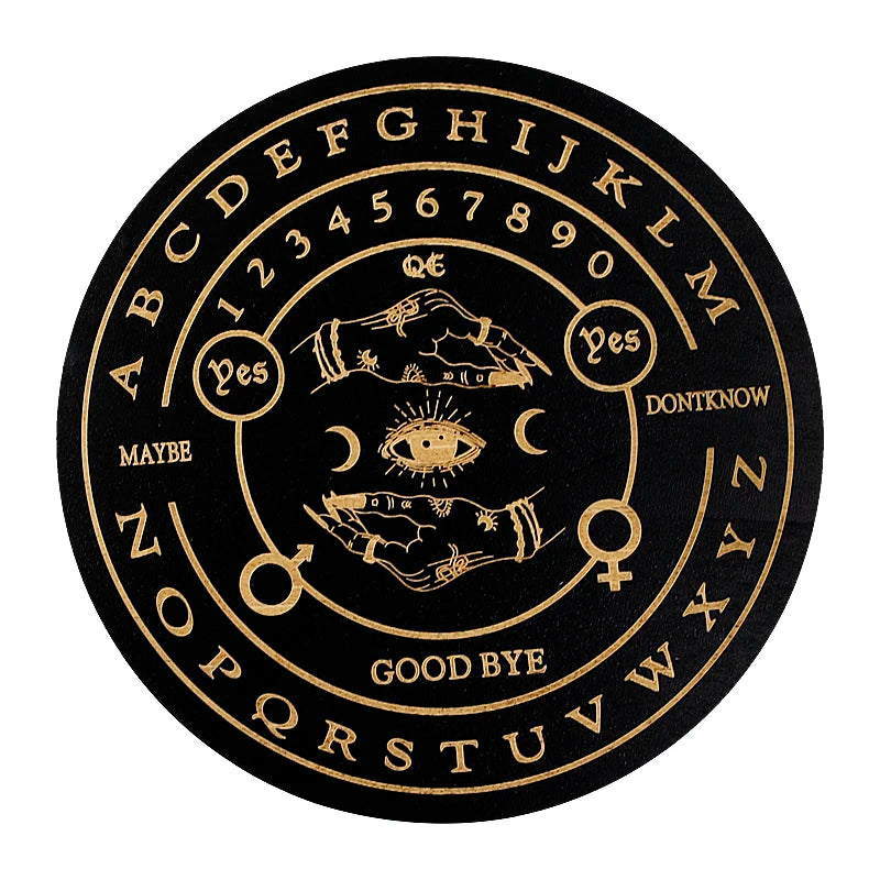 Tailai Wooden Ouija Board - Round Divination Board with Alphabet Numbers Woman Crystal Ball Design for Wiccan Spiritual Ritua