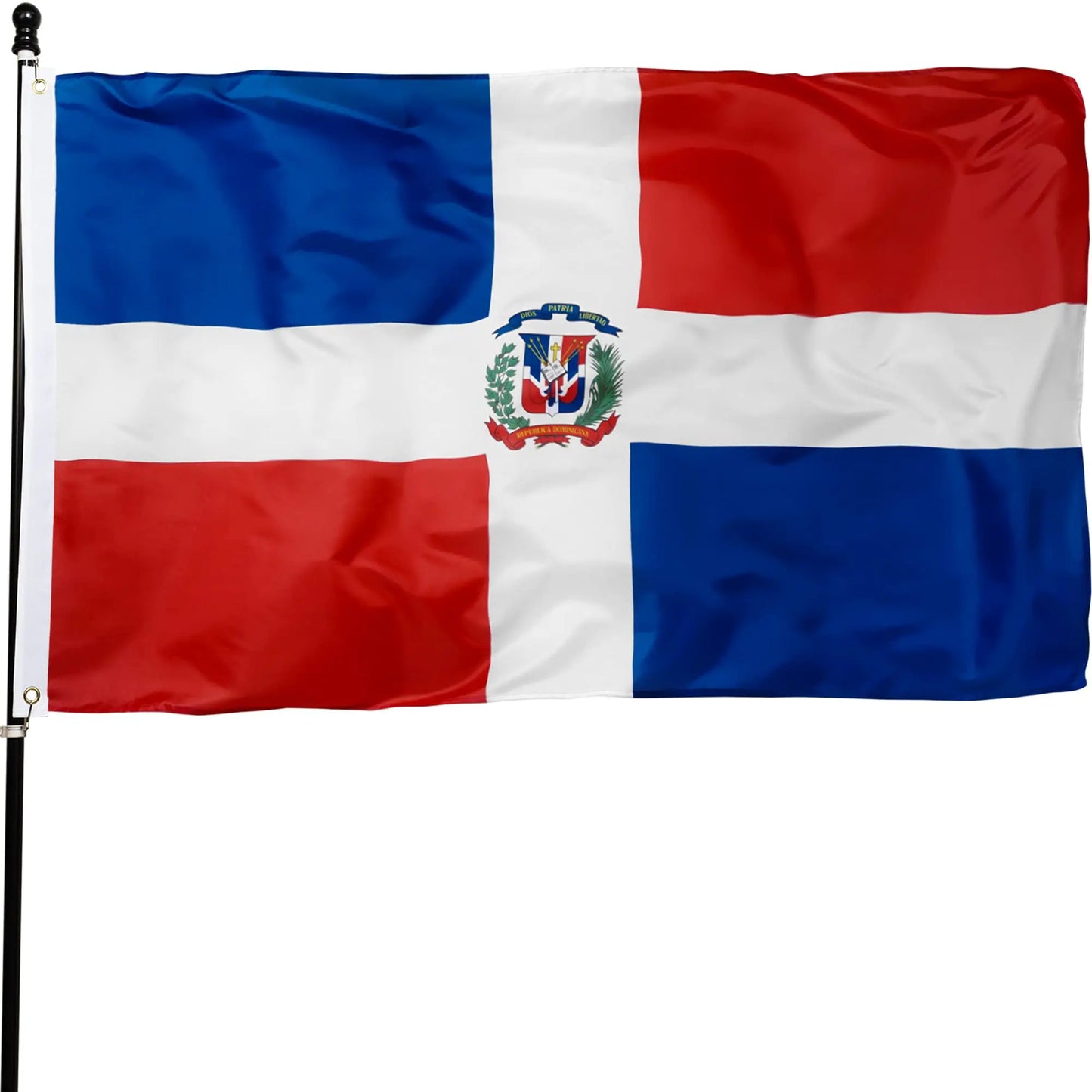 For 3x5ft Waterproof Polyester Screen Printed Custom Logo Pennant Style Dominican Republic Flag