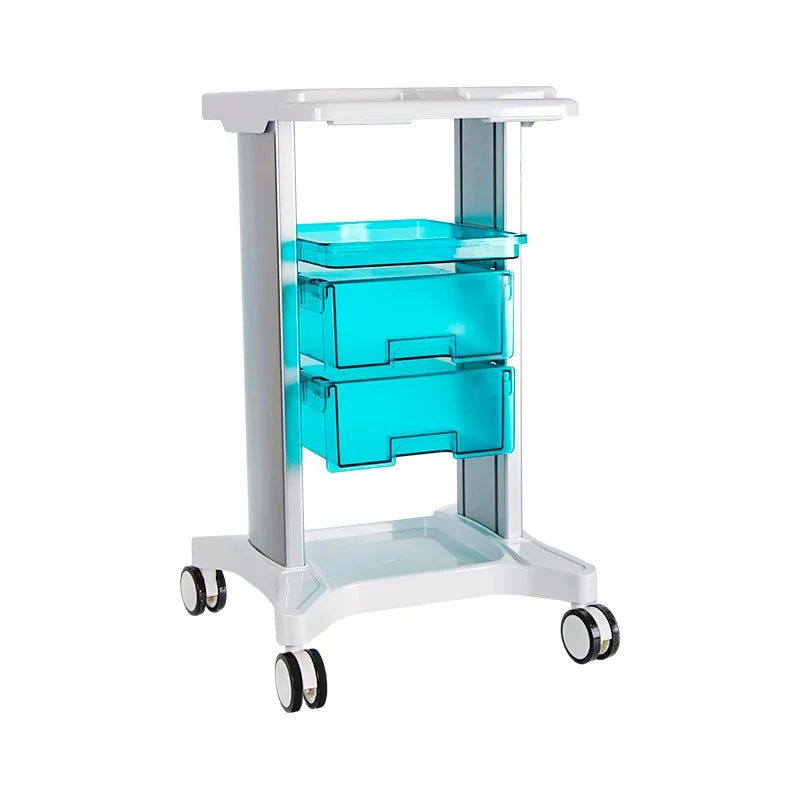 S.W New Modern Beauty Salon Multifunctional Double Drawer Salon Trolley Mobile Beauty Instrument Cart Living Room Home Office