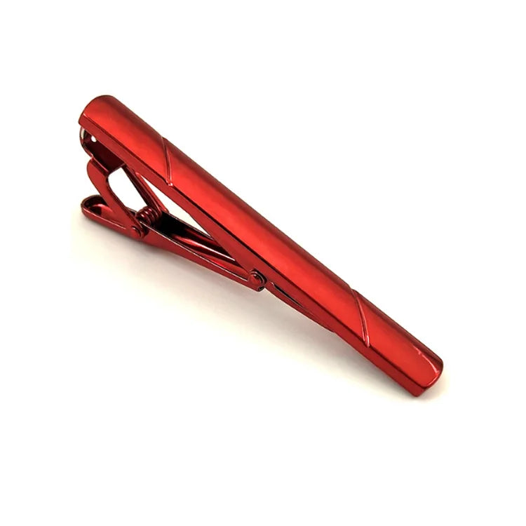 Custom Made Mens Metal Tie Clip High Quality Stocks Brass Tie Luxury Bar Blank Red Colour Tie Clips