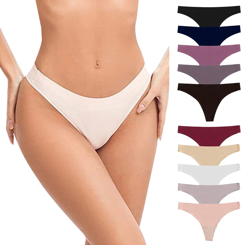 Women's Microfiber Low Rise No Show Thong Pantie Ladies Underwear Girl's Seamless T-back