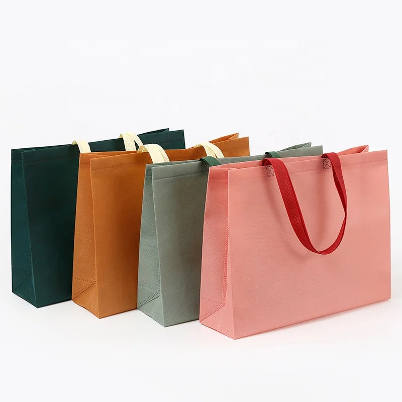 Fashionable Lightweight Durable Convenient Non-Woven Shopping Bag Geometric Environmentally Friendly Customized Color Logo