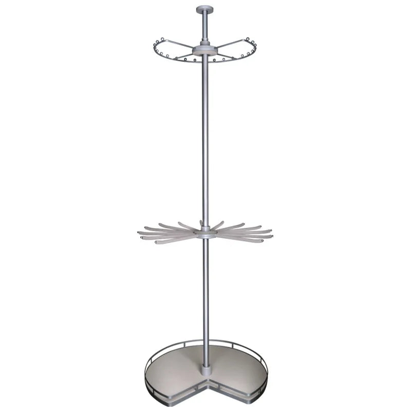 3 Layers Multifunctional Corner Clothes Rotating Storage Basket Rack Wardrobe Rotary Rotating Clothes Hanger for Clothing Met