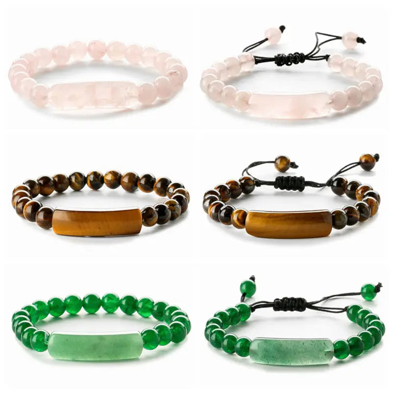 8mm Natural Semi-Precious Quartz Healing Crystal Stretch Beaded Bracelet Gorgeous  Fashion Jewelry Bangles Gift
