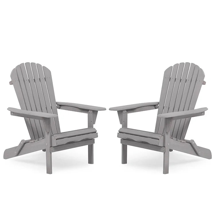 Drop Shipping Outdoor Patio Lounger Armchair  Half-Assembled Cedar Wood Adirondack Folding Chair