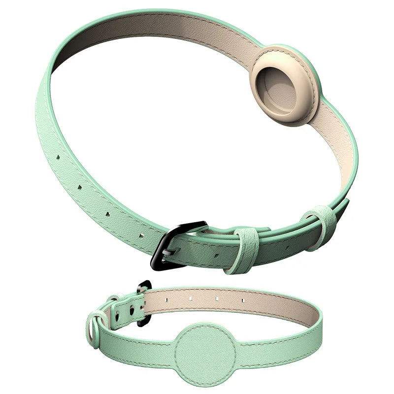 New Arrival PU Pet Dog Cat Collar With Airtag Holder Leather PU Multi-color Pet Dog Cat Collar