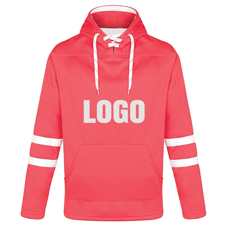 Embroidery Tackle Twill Team Ice Hockey Jersey Lace up Hockey Hoodie