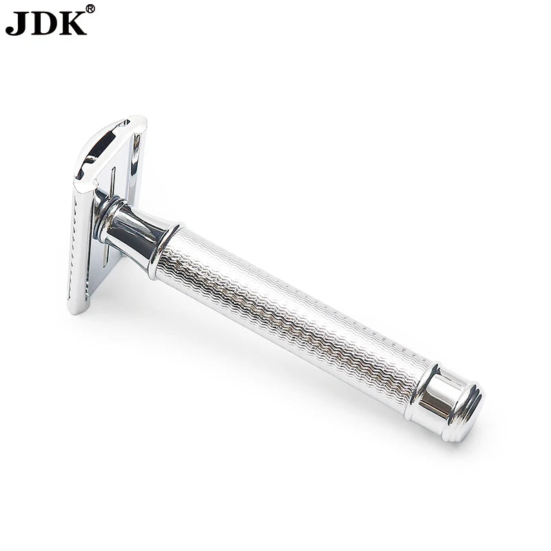 JDK 1PC Safety Razor Double Edge Beard Care Foaming Shaver Razor Stainless Steel Handle