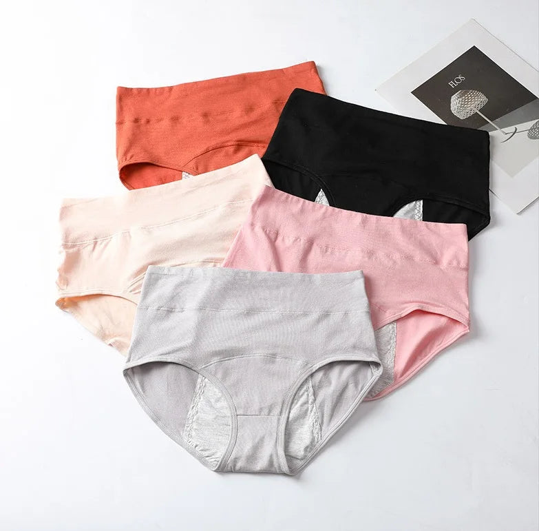 8020 Wholesale Custom Logo Cheap Multi-colors Women Cotton 3 Layer Leak-proof Teen Print  Menstrual Period Underwear