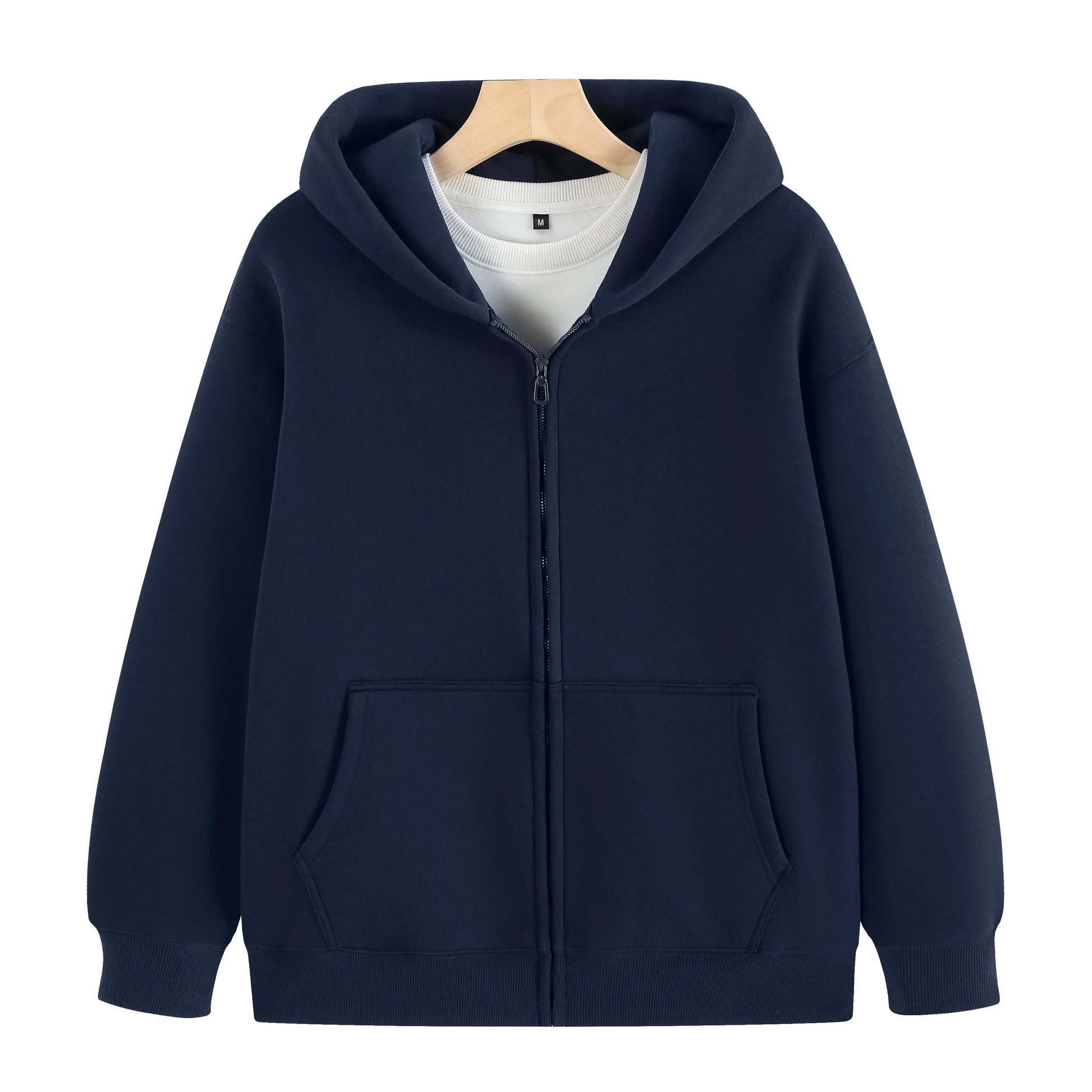 Men's 100% Cotton 500 Gsm Blank Heavy Weight Zip up Hoodies Blank With Custom Logo Wholesale Embroidered Hoodies