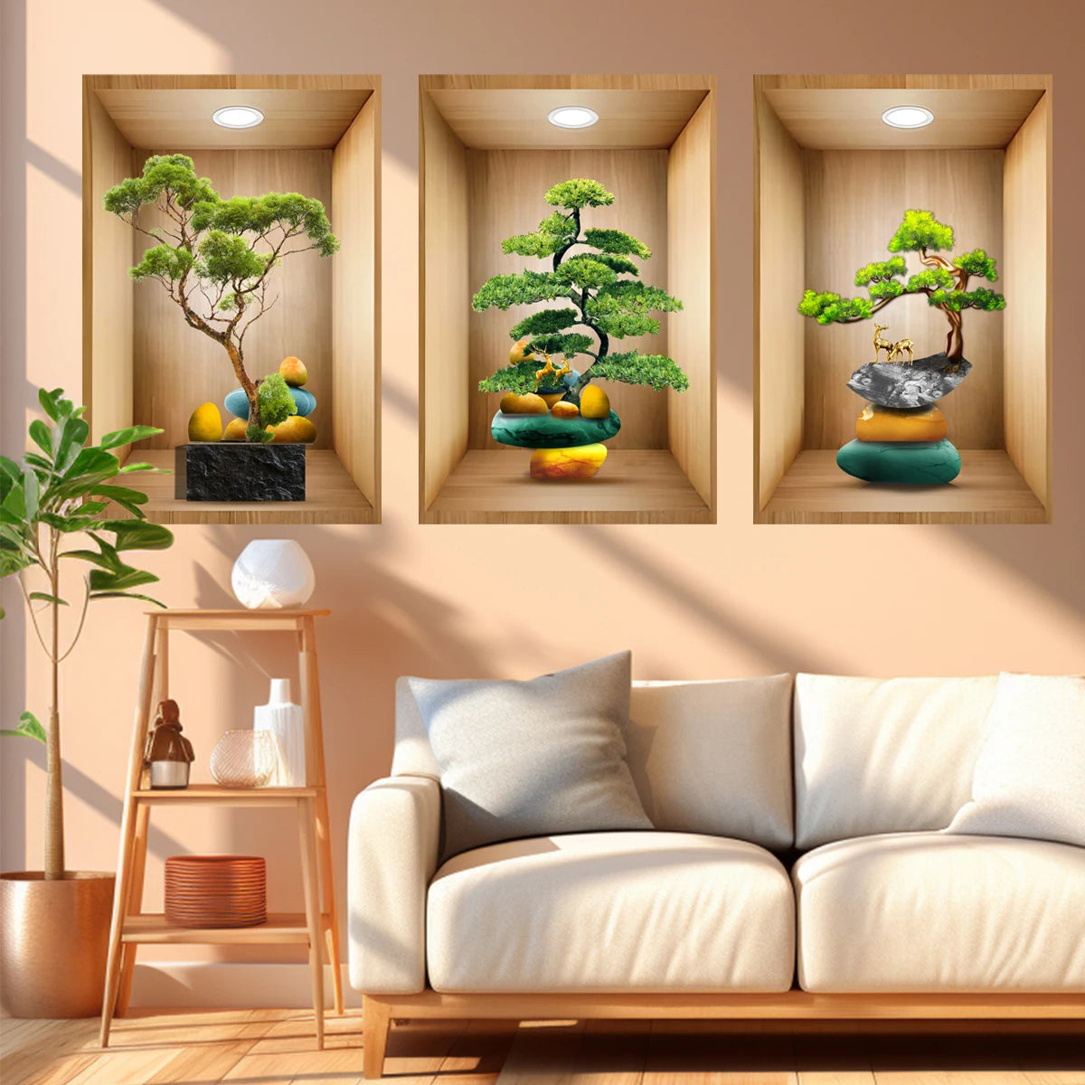 Green Plant Flowers Potting Wall Stickers Bedroom Living Room Decoration Mural Wallpaper Self-adhesive Stickers