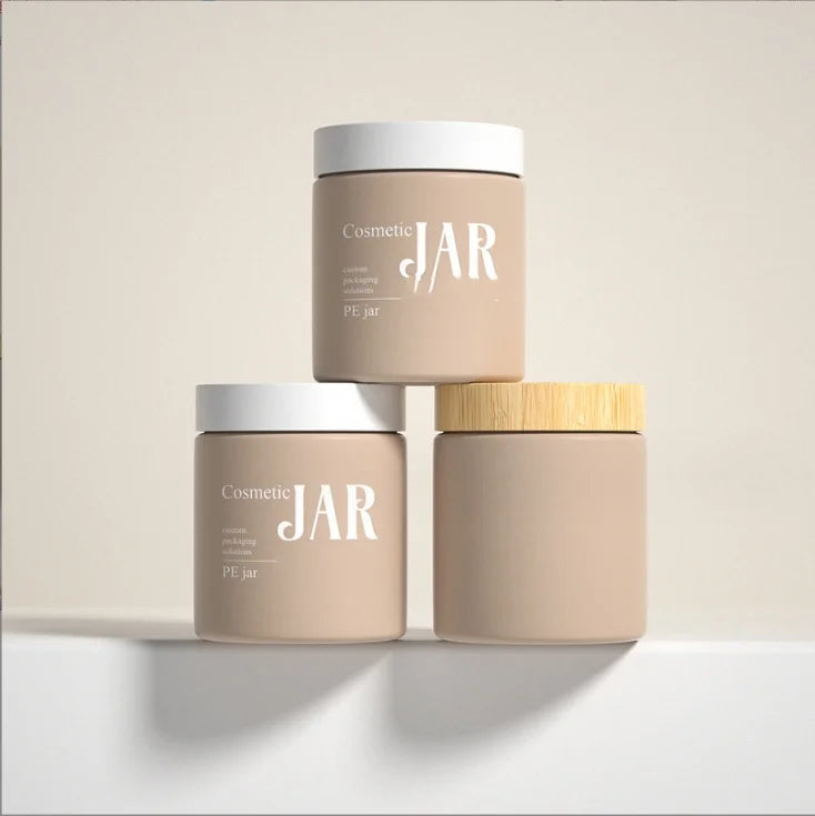 250ml Frosted PE Plastic Jar Food Grade Beauty Packaging for Face Cream Biscuit Medicine with Screw Cap Seal