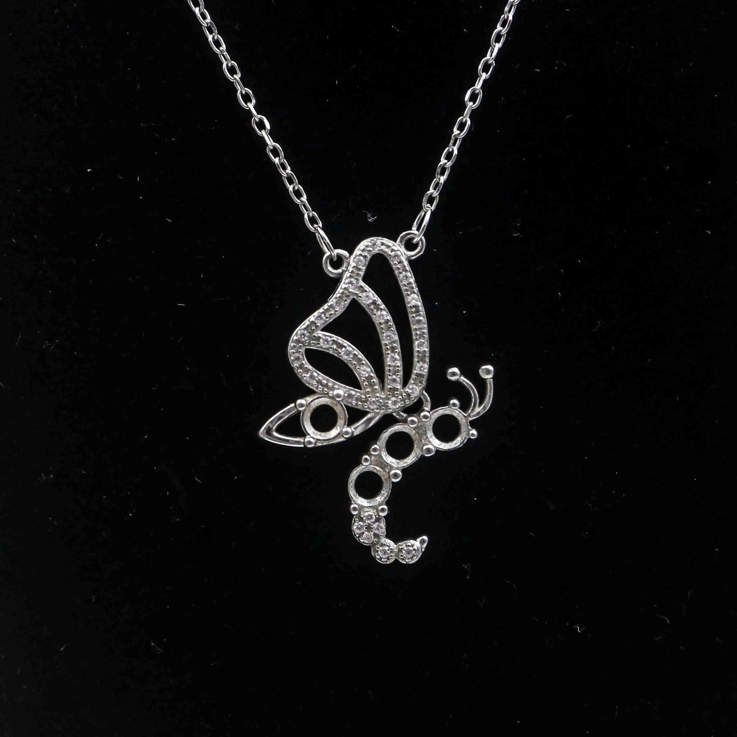 Sterling Silver 4*4mm Semi Mount Necklace Empty Support Blank Claw Setting S925 Base Holder Without Center Stone for DIY Inla