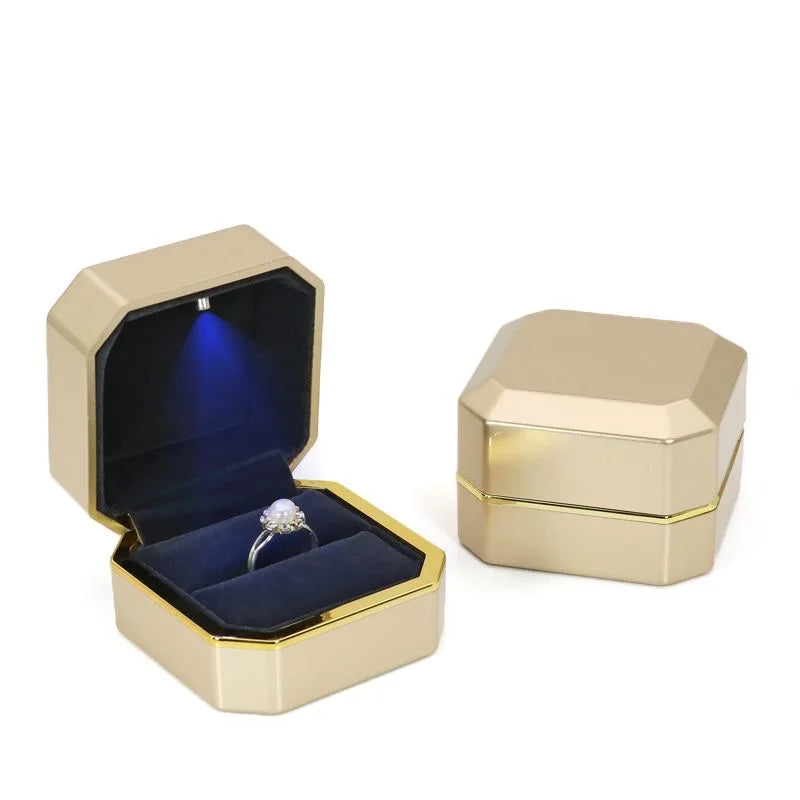 Customized LED Light Jewelry Boxes for Earrings Rings Necklaces Gift Packaging Ring Box