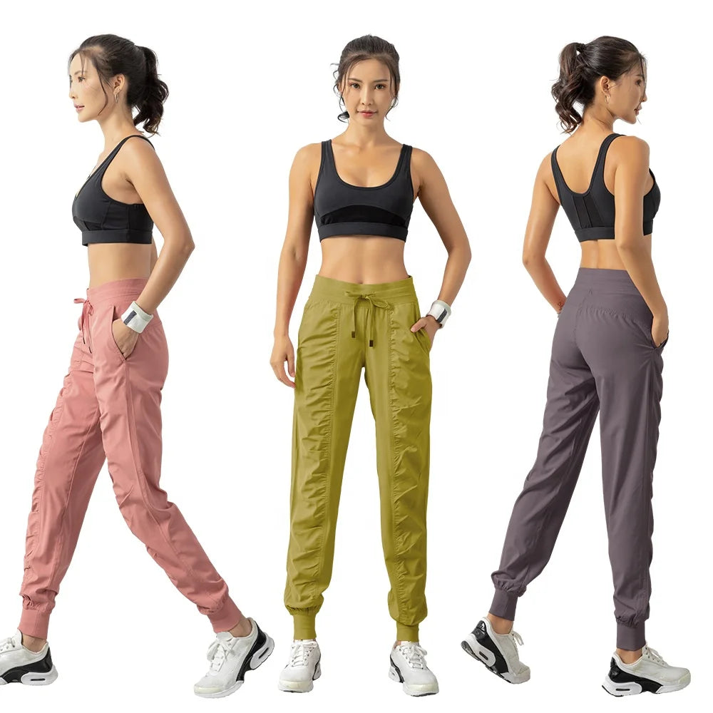 Spring and Summer Breathable Sweatpants Women's Slim Loose Running Training Casual Nine-minute Fitness Pants with Pockets