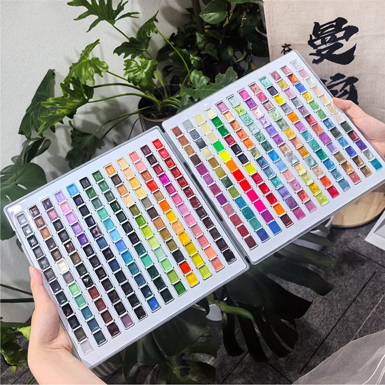 288-color Solid Watercolor Paints for Children Non-toxic Art Supplies Beginner Solid Powder Paints