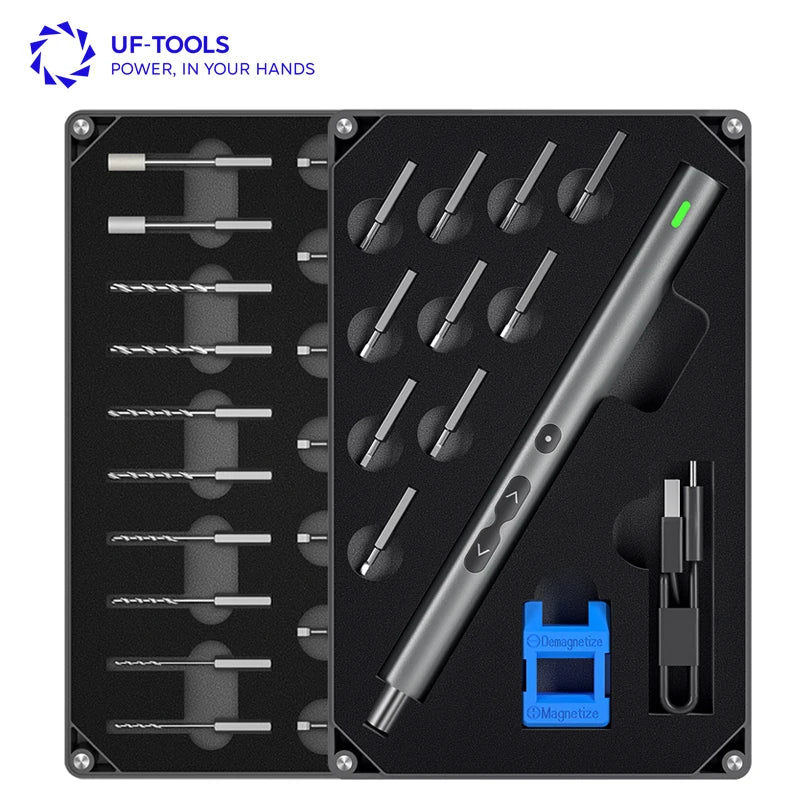 UF-TOOLS 36-in-1 Mini Electric Screwdriver Set USB Rechargeable Cordless Torque Drill Magnetic Precision DIY Industrial