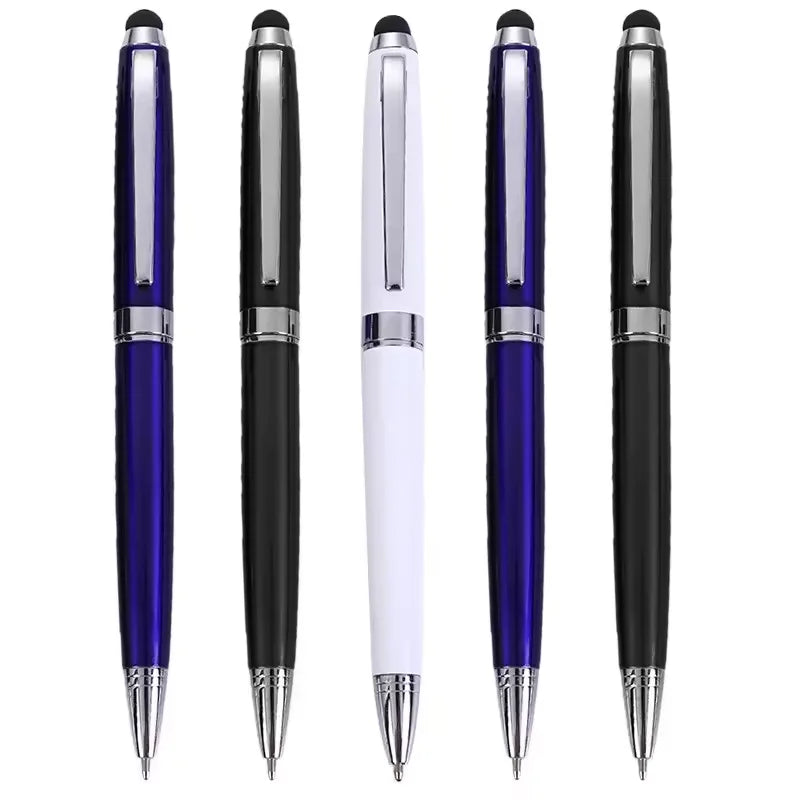 2026 Cheap 2 in 1 Soft Touch Screen Multi Color Blue Design Metal Ball Pen With Stylus Touch Screen Mobile and Laptop for Sal